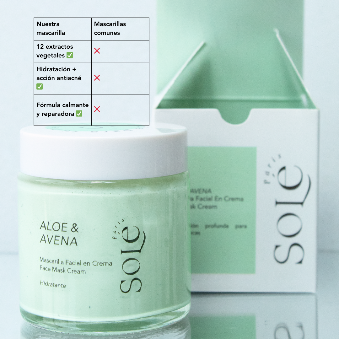 MASCARILLA HIDRATANTE DE ALOE Y AVENA
